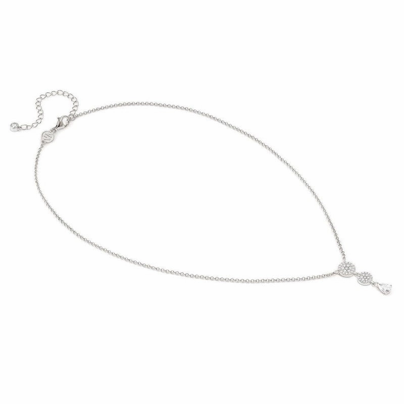 Nomination Lucentissima Necklace, Circle, Pear-Shape Pendant, White Cubic Zirconia, Silver