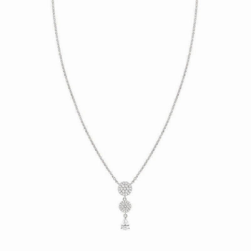 Nomination Lucentissima Necklace, Circle, Pear-Shape Pendant, White Cubic Zirconia, Silver