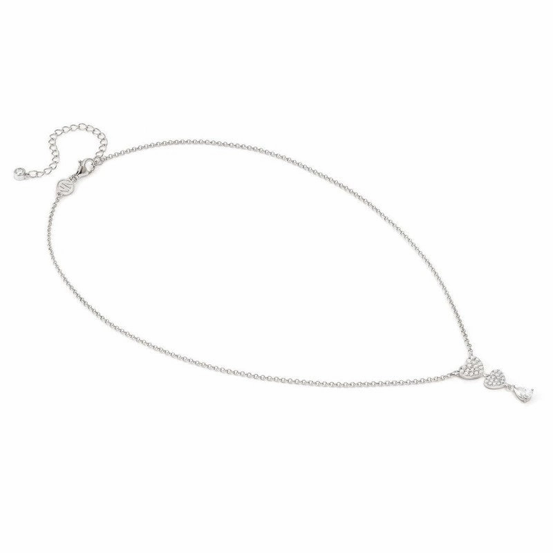 Nomination Lucentissima Necklace, Heart, Pear-Shape Pendant, White Cubic Zirconia, Silver