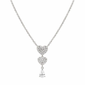 Nomination Lucentissima Necklace, Heart, Pear-Shape Pendant, White Cubic Zirconia, Silver