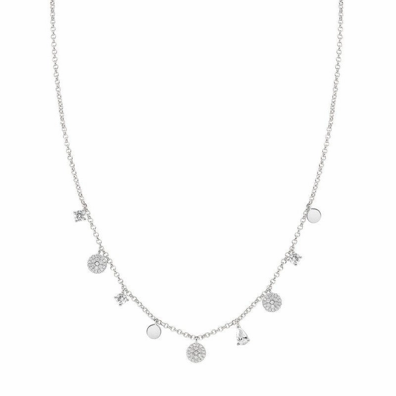 Nomination Lucentissima Necklace, Mixed Pendants, White Cubic Zirconia, Silver