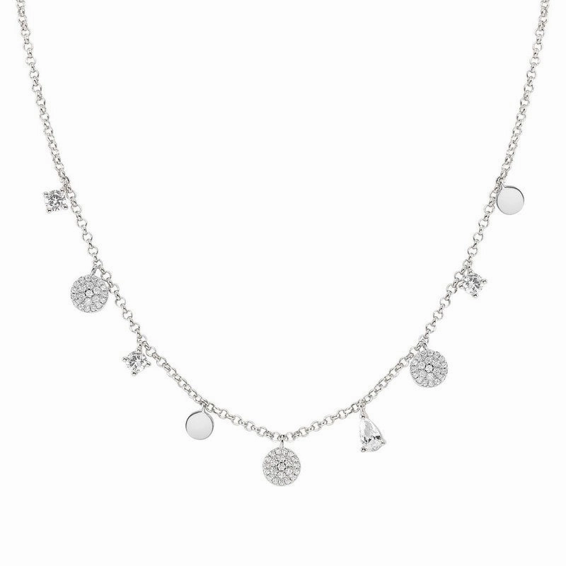 Nomination Lucentissima Necklace, Mixed Pendants, White Cubic Zirconia, Silver