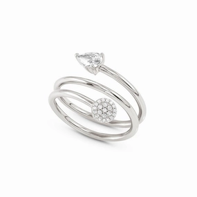 Nomination Lucentissima Ring, Circle & Pear-Shaped Stones