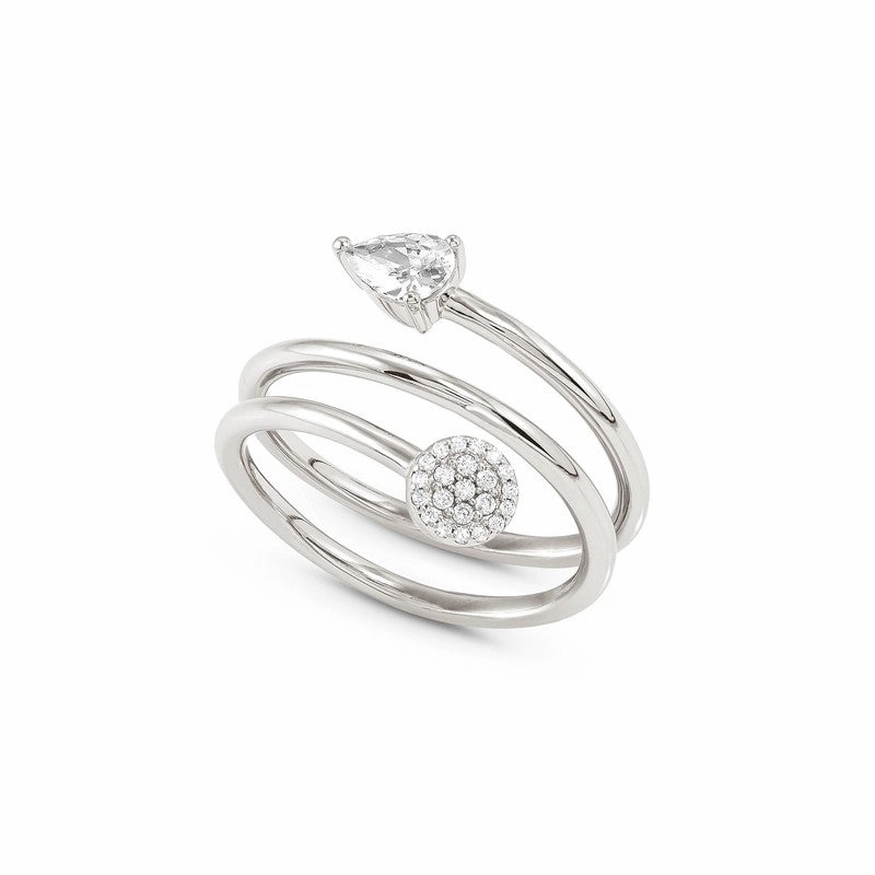 Nomination Lucentissima Ring, Circle & Pear-Shaped Stones