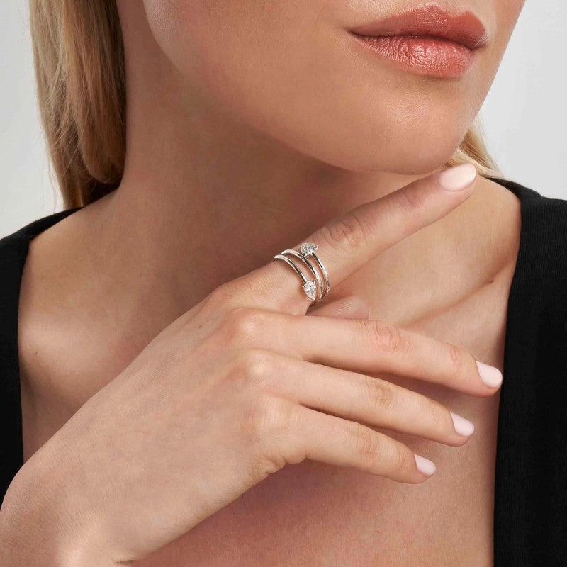 Nomination Lucentissima Ring, Heart & Pear-Shaped Stones