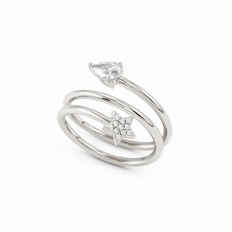 Nomination Lucentissima Ring, Star & Pear-Shaped Stones