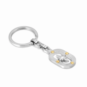Nomination Manvision Keychain, Wind Rose , Gold PVD, Stainless Steel