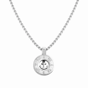 Nomination Manvision Necklace, Anchor, Round Pendant, Stainless Steel