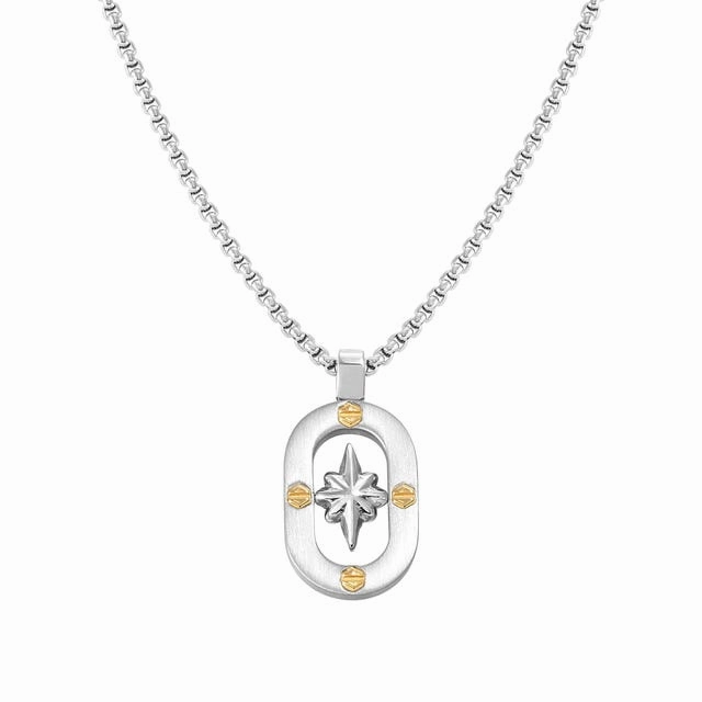 Nomination Manvision Necklace, Wind Rose, Gold PVD, Stainless Steel