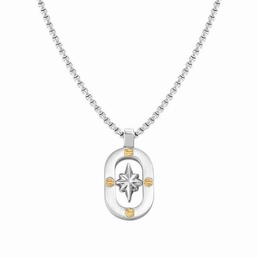 Nomination Manvision Necklace, Wind Rose, Gold PVD, Stainless Steel
