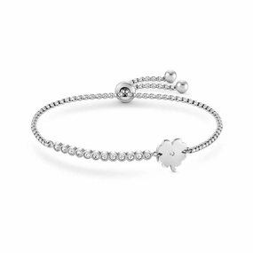 Nomination Milleluci Bracelet, Four-Leaf Clover, Cubic Zirconia, Stainless Steel