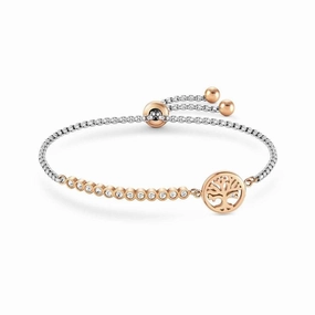 Nomination Milleluci Bracelet, Tree Of Life, Cubic Zirconia, Rose PVD, Stainless Steel