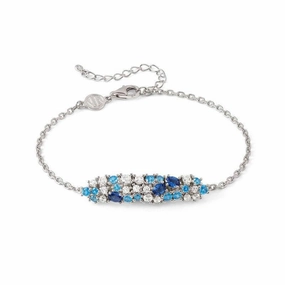 Nomination Mosaica Bracelet, Plate, Mixed Cubic Zirconia, Blue, Sterling Silver