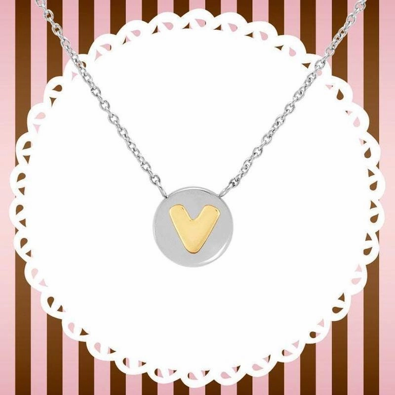 Nomination My Bon Bon Necklace Letter V, 24K Gold