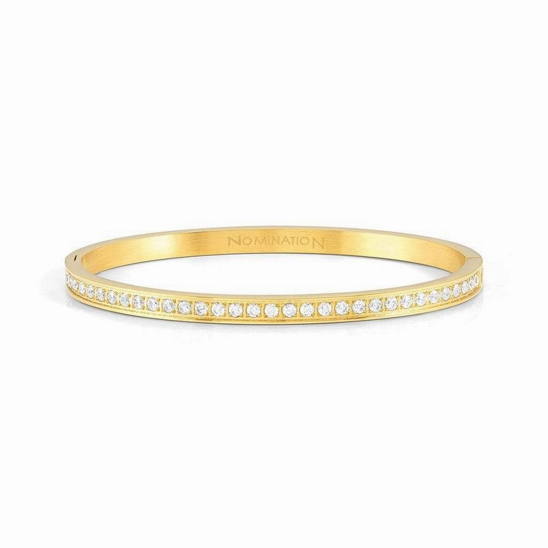 Nomination Pretty Bangle, Cubic Zirconia, Yellow PVD, Stainless Steel