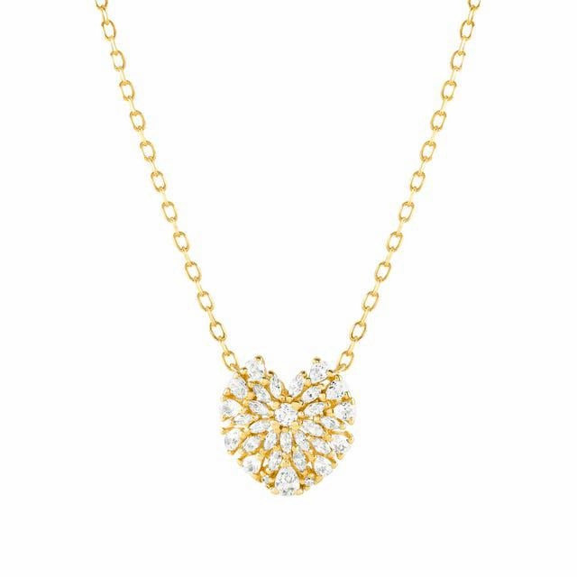 Nomination RayOfLight Necklace, Heart, White Cubic Zirconia, Gold