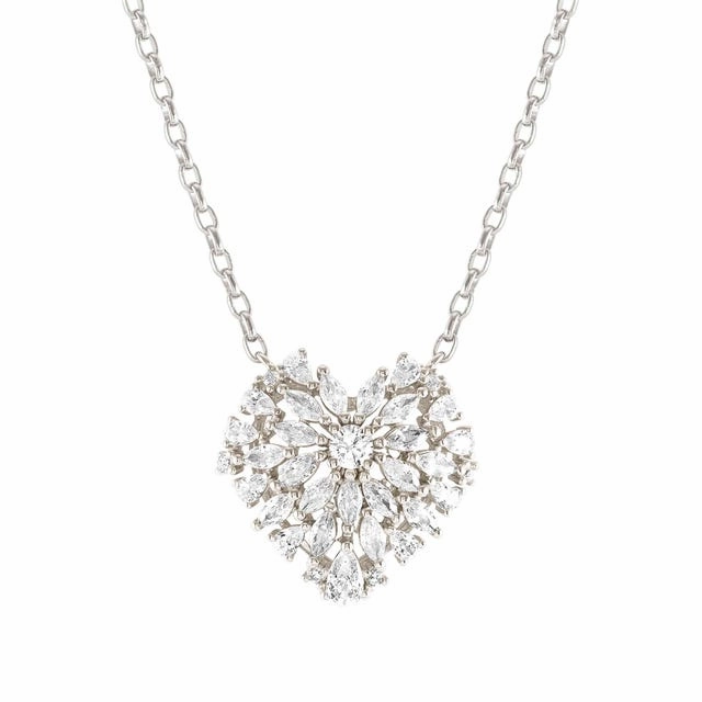 Nomination RayOfLight Necklace, Heart, White Cubic Zirconia, Silver