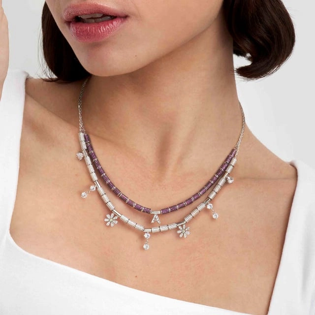 Nomination SeiMia Elegance Spacer Tube, Blue Cubic Zirconia, Silver