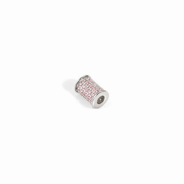 Nomination SeiMia Elegance Spacer Tube, Pink Cubic Zirconia, Silver