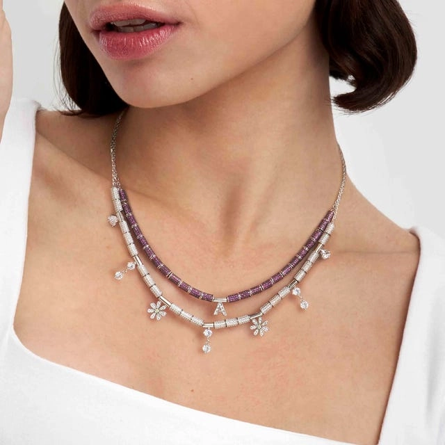 Nomination SeiMia Elegance Spacer Tube, Smoke Cubic Zirconia, Silver
