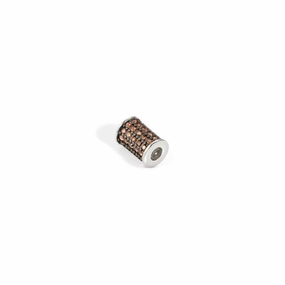Nomination SeiMia Elegance Spacer Tube, Smoke Cubic Zirconia, Silver