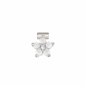 Nomination SeiMia Flora Pendant, Flower, Large, Opal Cubic Zirconia, Silver