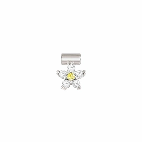 Nomination SeiMia Flora Pendant, Flower, White Cubic Zirconia, Silver