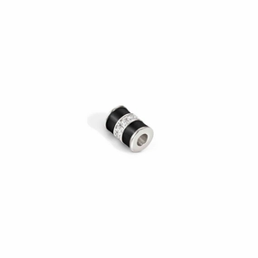 Nomination SeiMia Flora Spacer Tube, White Cubic Zirconia, Black Enamel, Silver