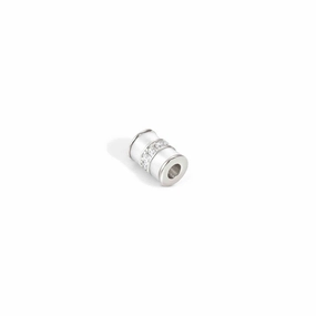 Nomination SeiMia Flora Spacer Tube, White Cubic Zirconia, White Enamel, Silver