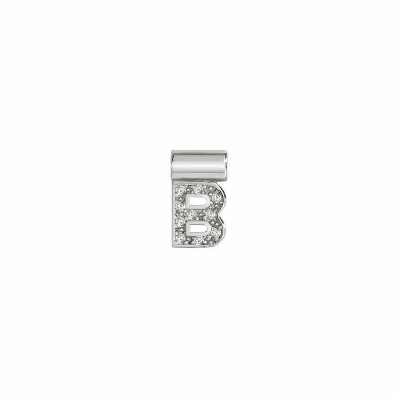 Nomination SeiMia Pendant, Letter B, Cubic Zirconia, Silver