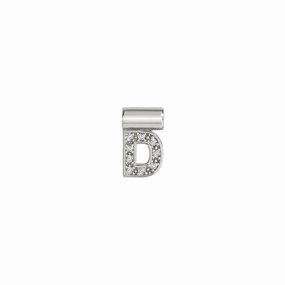 Nomination SeiMia Pendant, Letter D, Cubic Zirconia, Silver