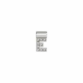 Nomination SeiMia Pendant, Letter E, Cubic Zirconia, Silver