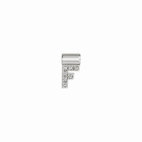 Nomination SeiMia Pendant, Letter F, Cubic Zirconia, Silver