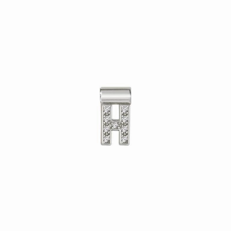 Nomination SeiMia Pendant, Letter H, Cubic Zirconia, Silver