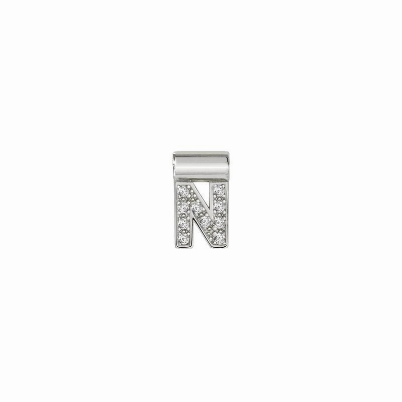 Nomination SeiMia Pendant, Letter N, Cubic Zirconia, Silver