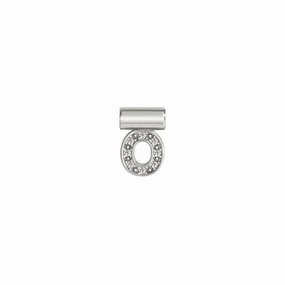 Nomination SeiMia Pendant, Letter O, Cubic Zirconia, Silver