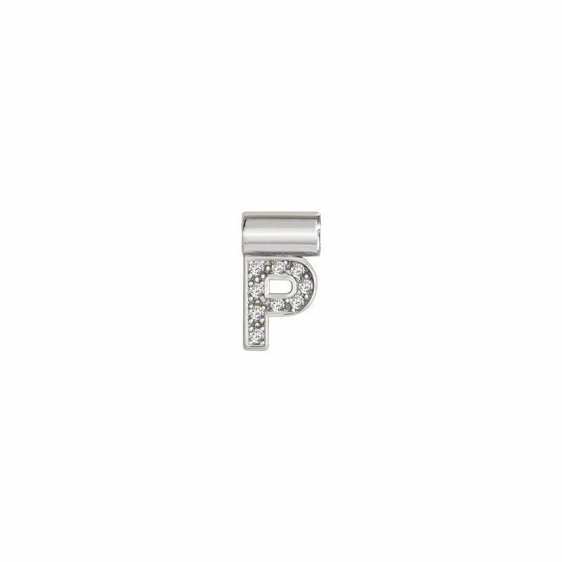 Nomination SeiMia Pendant, Letter P, Cubic Zirconia, Silver