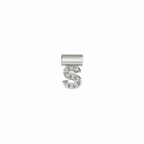 Nomination SeiMia Pendant, Letter S, Cubic Zirconia, Silver