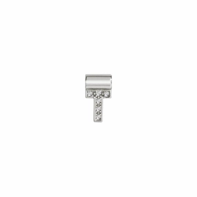 Nomination SeiMia Pendant, Letter T, Cubic Zirconia, Silver