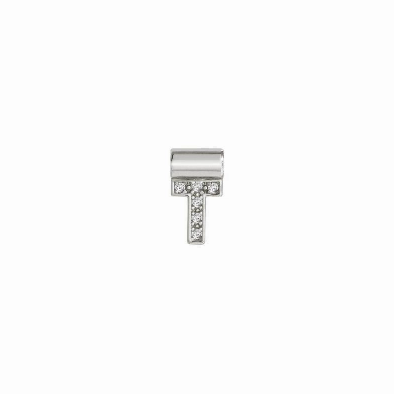 Nomination SeiMia Pendant, Letter T, Cubic Zirconia, Silver
