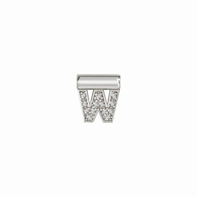 Nomination SeiMia Pendant, Letter W, Cubic Zirconia, Silver