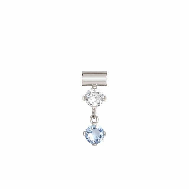 Nomination SeiMia Pendant, Light Blue And White Drop, Cubic Zirconia, Silver