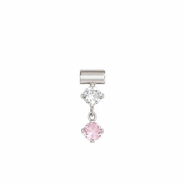 Nomination SeiMia Pendant, Pink And White Drop, Cubic Zirconia, Silver