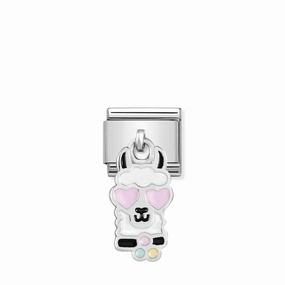 Nomination Silvershine Hanging Llama Head Link