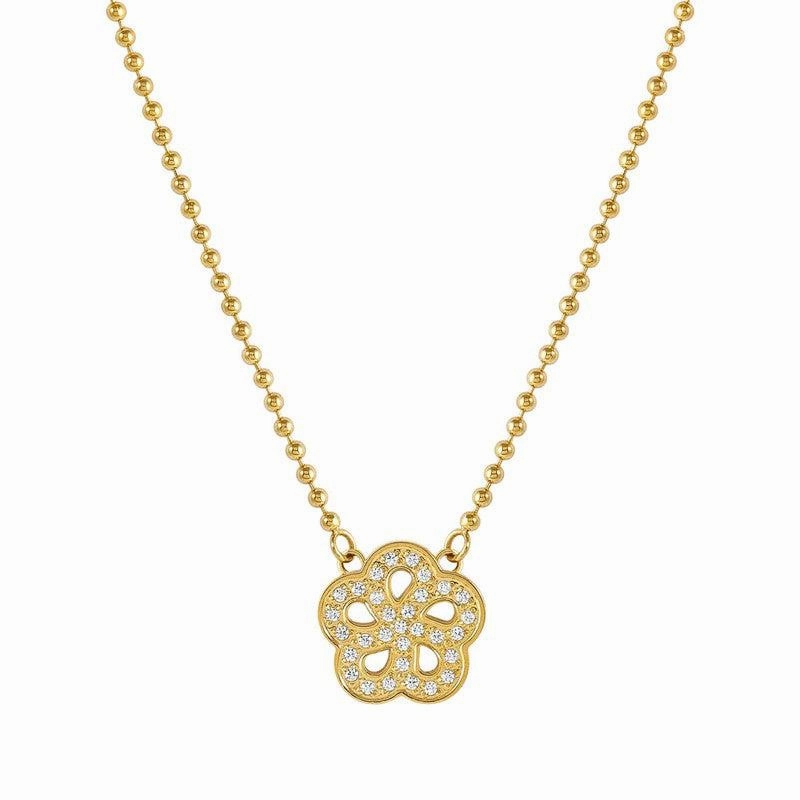 Nomination Soffio Damore Necklace, Flower, Cubic Zirconia, Gold