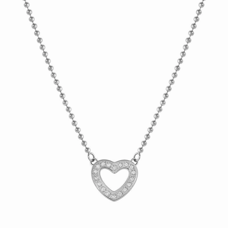 Nomination Soffio Damore Necklace, Heart, Cubic Zirconia, Sterling Silver
