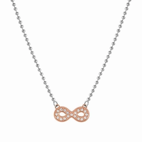 Nomination Soffio Damore Necklace, Infinity, Cubic Zirconia, Rose Gold