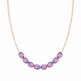 Nomination Symbiosi Rose Gold Necklace, Pink & Purple Stones