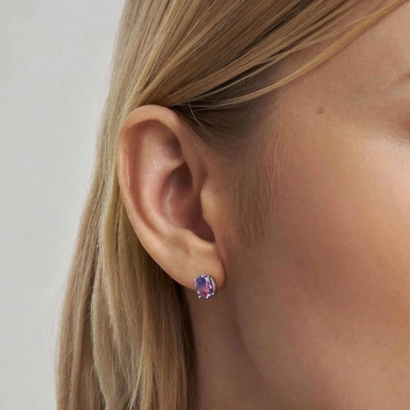 Nomination Symbiosi Silver Earrings, Pink & Purple Stones