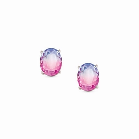 Nomination Symbiosi Silver Earrings, Pink & Purple Stones